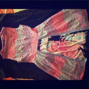 Pastel Multi-Color Sleeveless Lace Dress